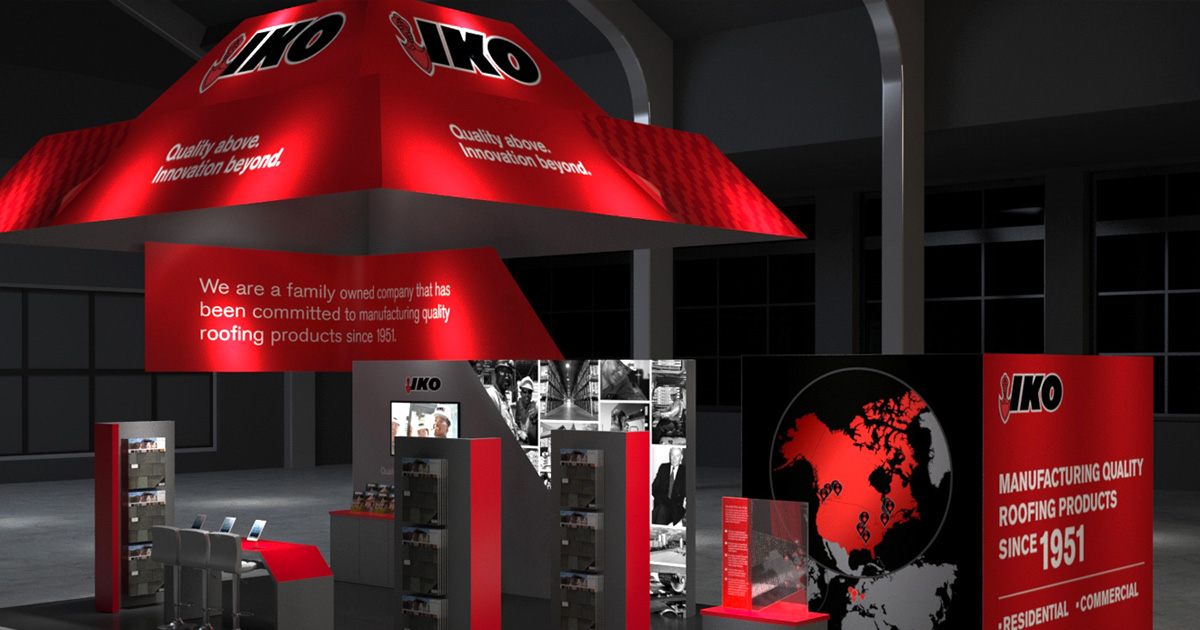 Tradeshow Booth Design for Our Roofing Client IKO Central Station